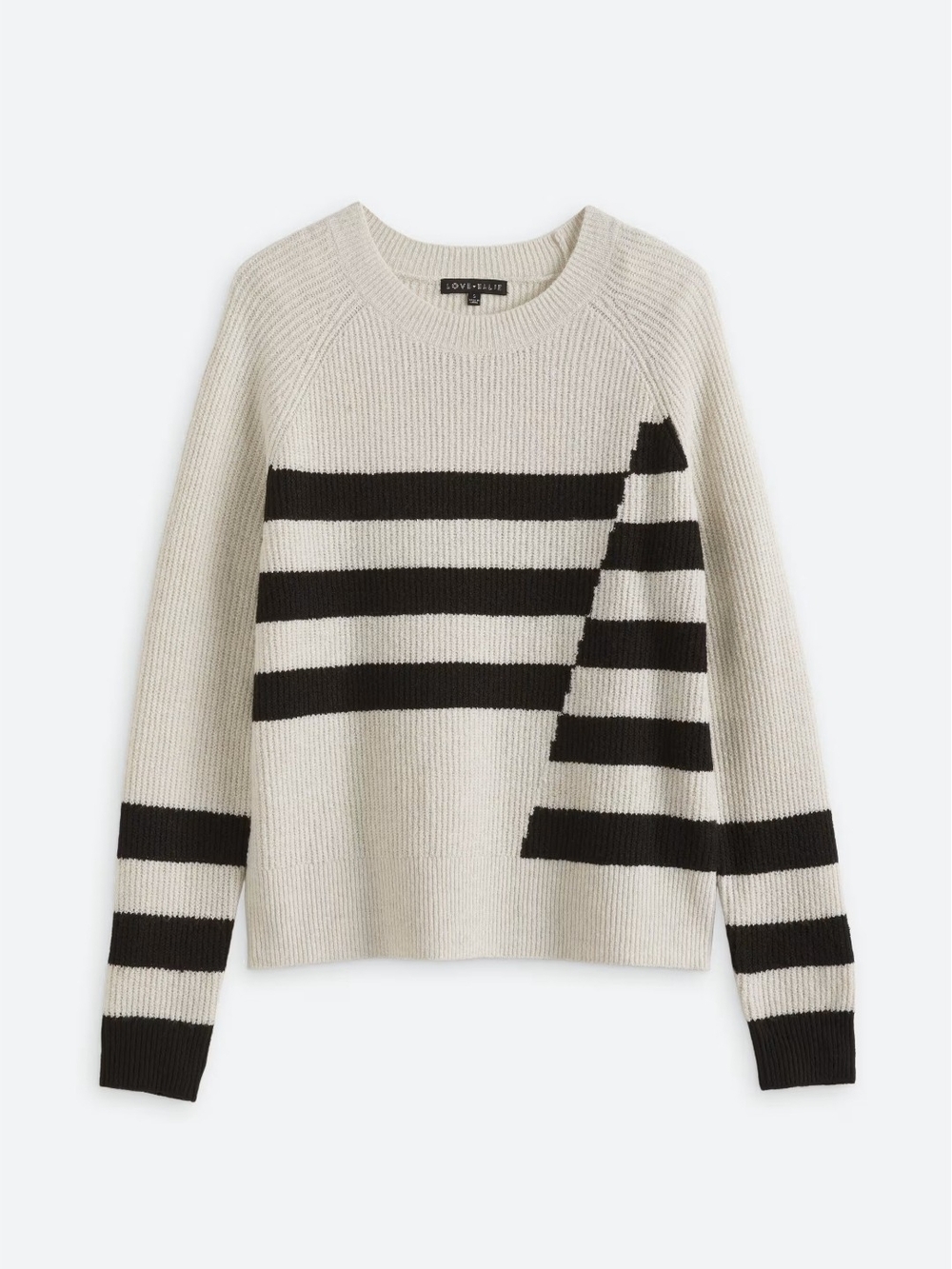 Love Ellie Cream and Black Striped Crewneck Sweater